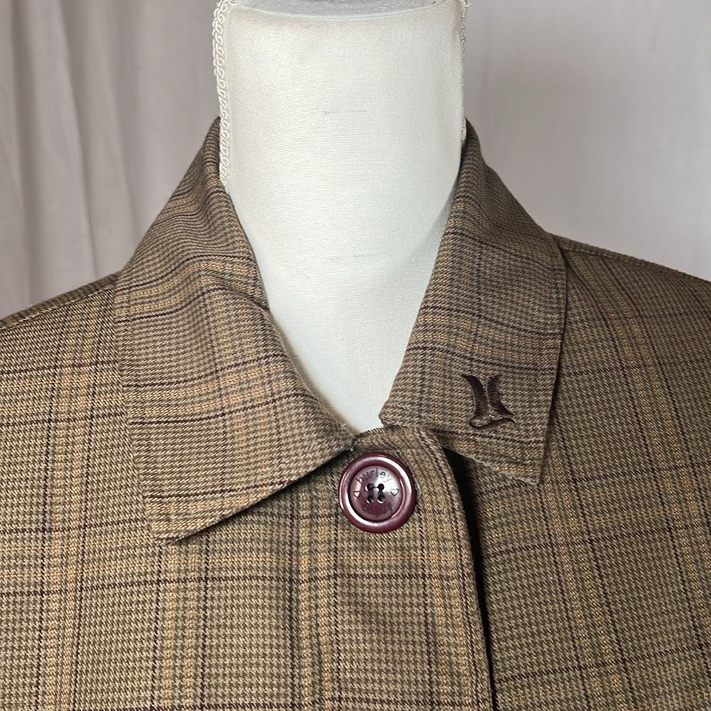HURLEY Women’s Brown Tan Trench Peacoat with Buckle & Button Details Full Zip M - Picture 5 of 8